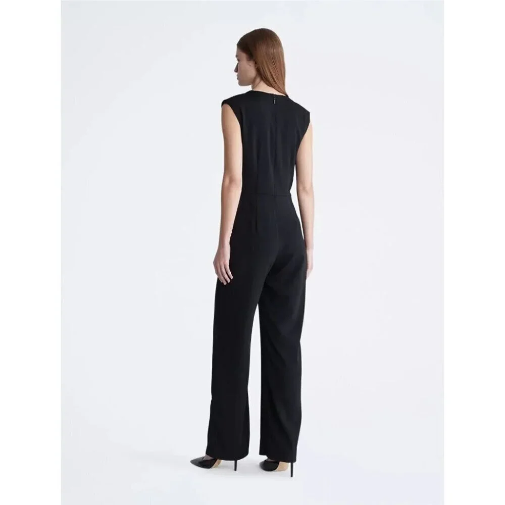 NEW! Calvin Klein Women's 14 Sleeveless Wrap Jumpsuit NWT $139 - Picture 2 of 4